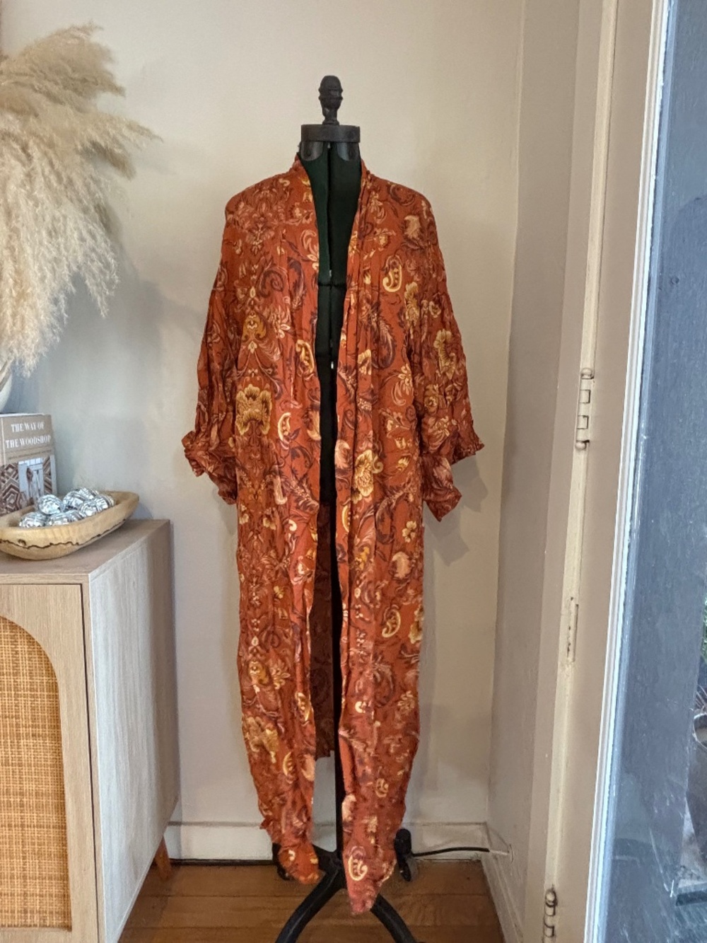 Orange patterned kimono